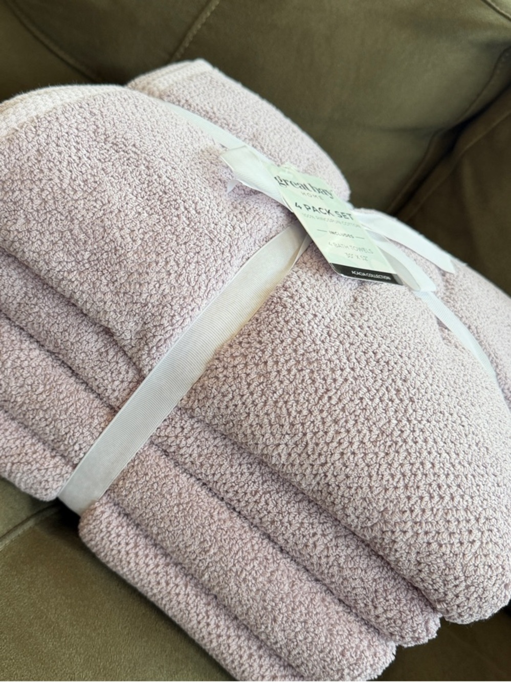 Soft Lilac Terry Bath Towel Set